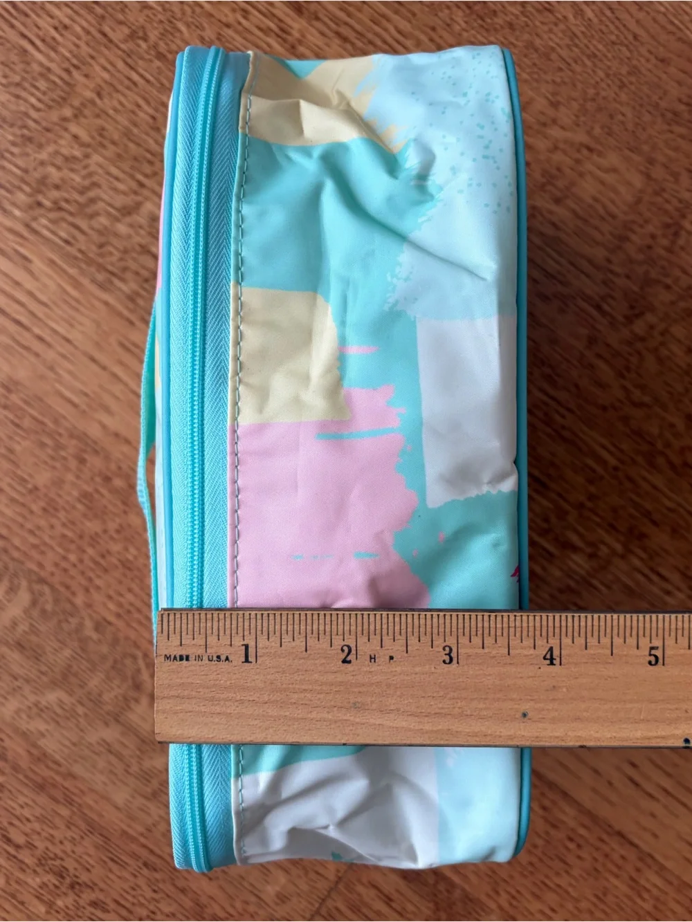 Thirty-One Glamour Case Painted Streaks Abstract Pastel Travel Cosmetic Bag NWOT